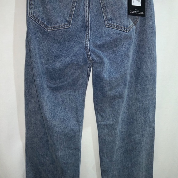 PrettyLittleThing Tall mid wash split hem jeans Sz 6 high waist New - Picture 10 of 13